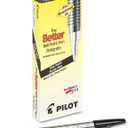 Pilot The Better Ball Point Pen, Refillable & Retractable Ballpoint Pens, Fine Point 0.7mm, Black Ink, 12-Pack
