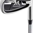 MAZEL Golf Individual Iron 2 Golf Iron with Steel Shafts for Right Handed Golfers (Stainless Steel, Black Silver, 2 Iron, Stiff, Right)