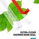 Shower Door Bottom Seal, 2 PCS 3/8" x 36" Shower Door Sweep for 3/8 Inch Glass, Frameless Glass Shower Door Seal Strip, Stop Shower Leaks and Create a Water Barrier