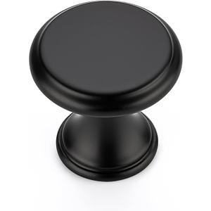 Ravinte 25 Pack Matte Black Kitchen Cabinet Knobs, Solid Black Pulls Zinc Handles Simple Drawer Cabinet Hardware for Cupboard Drawer Knobs