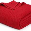 Cotton Waffle Weave Blanket Inches Soft Woven Lightweight Breathable Bed Blanket Queen Size for Layering Any Bed, Couch Sofa, Home Decor for All Season (Burgundy, 90" x 90")