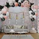 3 x Cheerland Boho Party Decorations Rose Gold Black Balloon Kit Bohemian Birthday Decorations Cresent Moon Garlands Boho Theme Party Backdrop Halloween Party Decor