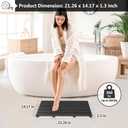Domax Wooden Bamboo Bath Shower Mat- Non-Slip Waterproof Large Bathroom Floor Mat for Indoor Outdoor (Black, 21.26 x 14.17 x 1.3 Inches), 21.3" x 14.2"