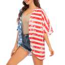 2 x Zando 2025 Beach Black Paisley Kimono Cover Up for Women Summer Hawaiian Shirts Holiday Style Coverups Resortwear Lightweight Sheer Open Front Cardigan Casual Daily Outfit Loose Capes X-L, L