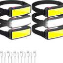 Rechargeable headlamp,6-piece Set 1500 Lumen Wide Beam Led Headlamp, 3 Lighting Modes, Lightweight Waterproof Light Bar Headlamp, Suitable for Outdoor, Running, Fishing, Camping