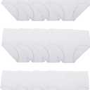 Fruit of the Loom Women's Eversoft Cotton Underwear Multipacks, Tag Free & Breathable, (7, Brief - White)