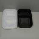 Freshware Meal Prep Containers [15 Pack] 2 Compartment with Lids, Food Storage Containers, Bento Box, BPA Free, Stackable, Microwave/Dishwasher/Freezer Safe (28 oz), Black