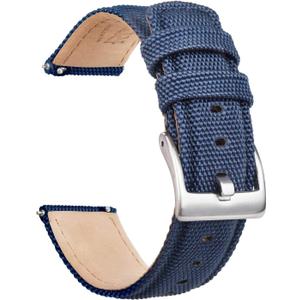 Ritche Christmas Gift Sailcloth Watch Band Quick Release Watch Strap Compatible with Samsung Galaxy Watch 6 Classic 43mm 47mm 40mm 44mmTimex / Seiko / Fossil / Citizen for Men Women, White Elephant Gifts, Stocking Stuffers for Men