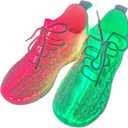 Fiber Optic LED Shoes for Women Men Light Up Sneakers for Adult USB Charging Flashing Luminous Trainers Shoes (8 Women/6.5 Men, White)
