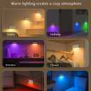WILLED Stair Lights Indoor RGB & Warm White,Rechargeable Motion Sensor Night Light,Wireless Motion Sensor Lights Indoor for Stair,Bathroom,Hallway,Kitchen,Closet,Cabinet,Bedroom,Kids' Room (4 Pack)