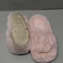 LUYOO Girls Fuzzy Memory Foam Slippers Comfy丨Kids Fluffy Plush Open Toe House Slippers丨Slip On Furry Home Slides丨Indoor Outdoor Fur Flip Flop 34