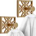 Autumn Alley Antique Gold Hooks, Bathroom Towel Hook, Robe Hook Wall Mounted - Decorative Wall Hooks for Towel, Robe, Coat and Door for Bathroom Modern Unique Style, 2 Pack