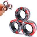 Cevioce 3Pcs Magnetic Rings Fidget Toy Set, Idea ADHD Anxiety Magnetic Fidget Toys Adults Fidget Spinner Rings for Relief, Valentines Day Gifts for 8+ Year Old Teen Boy Girl Easter Basket Stuffers B