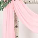 Wedding Arch Draping Fabric,8 Panels 28"x20ft Pink Wedding Arch Drapes for Ceremony Chiffon Fabric Drapes Arbor Drapery Wedding Arch Decorations for Reception Sheer Backdrop Curtains for Party Swag