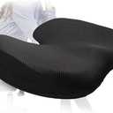 Seat Cushions for Office Chairs, Portable Memory Foam Seat Cushion for Coccyx Non Slip Bottom, Car Seat, Wheel Chair Cushion, Washable Cover (Black)