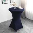meioro Cocktail Table Covers Navy, 32x43 Inch Highboy Spandex Fitted Tablecloth for Round Tables, Stretch Square Corners High Top Cocktail Table Cover for Party Bar Wedding Birthday Banquet Outdoor