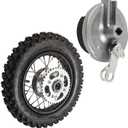 10" Rear Wheel Rim Tire Assembly 12mm Bearing 50cc 70cc 90cc 110cc Dirt Pit Pro Trail Bike CRF50 DRZ70 PW50 BBR50 TTR50 DRZ50 SSR 3.00-10 80/100-10 1.4x10 Drum Brake (Tire: 3.00-10 With Drum Brake)