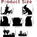 Large Halloween Witch Silhouette Decor Outdoor, Witch, Black Cat and Cauldron Yard Decorations, Scary Halloween Decor for Home, Party, Gift, Waterproof and Durable (Easy Setup with Stakes)