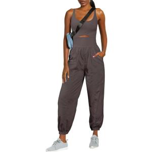 ReachMe Womens Running Onesie Athletic Romper Pants Hiking Outfits One Piece Workout Jumpsuits with Pockets (Medium, Charcoal Grey) ReachMe Womens Running Onesie Athletic Romper Pants Hiking Outfits One Piece Workout Jumpsuits with Pockets (Medium, Charcoal Grey)