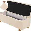 2-Piece Stretch Ottoman Covers  Rectangle Slipcovers for Folding Storage Stools, Non-Slip Elastic Bottom, Soft Fabric Furniture Protectors (Natural, X-Large)