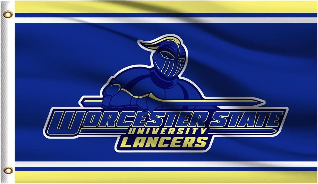 College Banner Outdoor Compatible for Lancers,Worcester State Flag Outside 3x5 University Gifts For Party Office Home,Double Sided