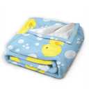 Perinsto Cute Rubber Ducks Throw Blanket Ultra Soft Warm All Season Decorative Fleece Blankets for Bed Chair Car Sofa Couch Bedroom 80"X60"