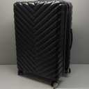 Kenneth Cole REACTION Madison Square Lightweight Hardside Chevron Expandable Spinner Luggage, Black, (28-Inch Checked)