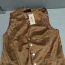 JEMITOP Men's Retro Western Cowboy Vest Faux Suede Leather Snap Waistcoat Slim Fit Casual Sleeveless Jackets Wedding Dress Vests with Pockets Brown S