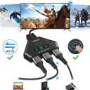 HDMI Switch 4K HDMI Splitter, Automatic HDMI Switch 3 in 1 Out with Pigtail HDMI Cable, 3 Ports HDMI Switcher Support HDCP 2.2 Full HD 4K 1080P 3D for Fire Stick Apple TV PS5 PS4 Xbox PC