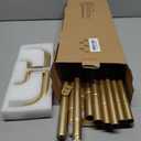Double Curtain Rods 32 to 115 Inches, HOTOZON Blackout Double Curtain Rods for Windows 83 to 111 Inches (6.9-9.25 ft), 6/8 Inches Wrap Around Room Darkening Telescoping Drapery Rod, Gold