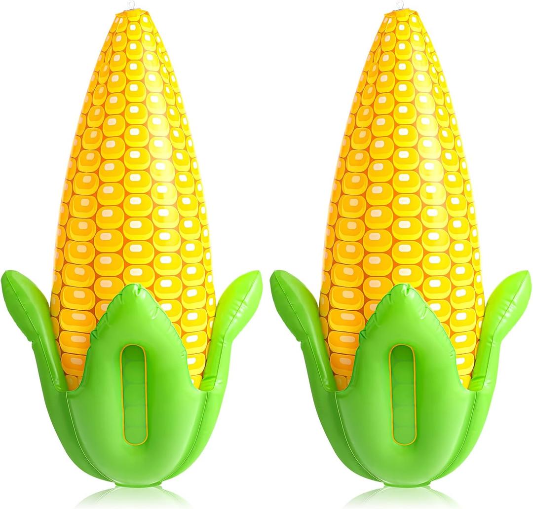 Deekin 4 Pack PVC Corn Balloons Inflatable Corn Cob 24" x 13" Blow up Harvest Decorations Balloons for Farm Fall Thanksgiving Party Decoration Supplies