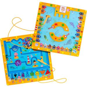 Magnetic Color and Number Maze, 2 in 1 Magnetic Board for Kids, Wooden Magnetic Alphabet Maze Board Learning Counting, Fine Motor Skills Montessori Toys Gift for Boys and Girls 3 4 5 Year Old