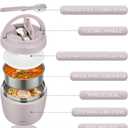 wiwens Thermo Food Jar for Hot Food Adults 32OZ Soup Thermo Lunch Containers Wide Mouth Vacuum Insulated Stainless Steel Leakproof Bento Box with Spoon (Purple)