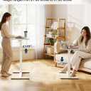 Overbed Bedside Table with Wheels, 27.9-41.3" Pneumatic Height Adjustable