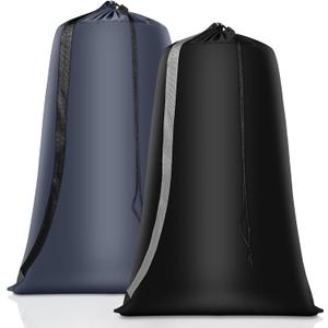 Heavy Duty Laundry Bag, 2 Pack, XL Nylon Laundry Bags with Straps, Washable Large Dirty Clothes Organizer with Drawstring Closure, Travel Washing Bag Fit a Laundry Hamper or Basket