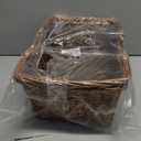 Household Essentials Woven Market Basket, Handwoven Willow Weave, Stylish Handles with Durable Metal Anchors, Classic and Versatile, Attractive, Spacious, Lightweight, Brown Stain