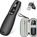 Wireless Presenter with Carry Case, Presentation Clicker with Protective Storage Bag, Presentation Remote for Powerpoint, Mac, Computer, Laptop