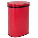 Kitchen Trash Can Bathroom Bedroom Office Garbage Can with Lid Automatic Touch Free Waste Bin Stainless Steel 13 Gallon / 50L,Red