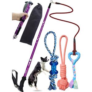 Flirt Pole for Dogs, Interactive Dog Rope Toys, Flirt Pole for Dogs Large Breed Heavy Duty, Medium Small Dogs Teaser Wand Fishing Stick Tug Lure Toy for Outdoor (Upgrade)