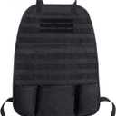 Car Seat Back Organizer Tactical MOLLE Panel Back Seat Storage Bag Universal Car Seat Cover Protector (Black)