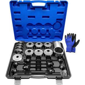 40Pcs Pull and Press Sleeve Kit, Bushing Press Kit for Most Engine Cars Vehicles, Universal Seal Bearing Bushing Removal Installation Tool Kit 4 Pulling Spindles with Nuts Case