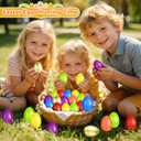 Letapapa 3.5'' Easter Eggs, 36 Pcs Empty Colorful Eggs Plus 1 Golden Eggs for Kids, Large Fillable Plastic Egg for Easter Hunt, Filling Treats for Easter Basket Stuffers, Party Favors Decoration