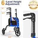 3 Wheel Walkers for Seniors, Foldable Narrow Wheeled Rollator, Blue
