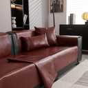 Waterproof Sofa Couch Cover Protector, Recliner Backrest Arm Covers, Faux Leather (Wine Red, 50x70cm/20x27")