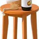 Round 16 Inch Bamboo Waterproof Shower Bathroom Stool Chair, Duty Wooden Bath Corner Shaving Legs Bench Seat (Honey Bamboo, XL)