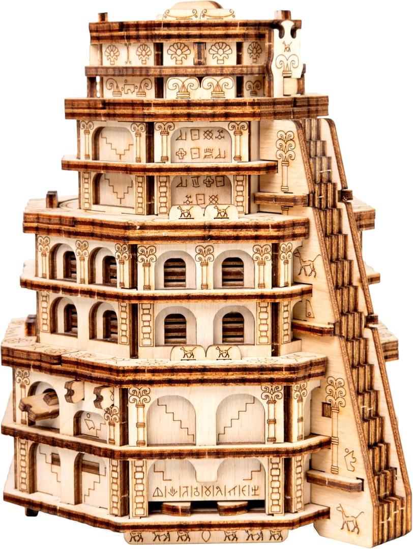 ESC WELT Quest Tower Puzzle Box  3D Wooden Escape Game for Adults & Teens, Brain Teaser Logic Puzzle with Secret Compartment, Unique Gift Idea