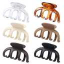 2 x Hair Clips for Women 3.5 Inch Medium Hair Claw Clips for Girls Thin Thick Hair Matte Banana Jaw Clips Hair Accessories for Women (Transparent)