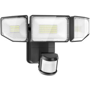 Olafus Battery Operated LED Flood Light Outdoor, 2000LM 6500K Motion Sensor Security Lights, IP65 Waterproof, Battery Powered Motion Detector Outdoor Light for Yard Garage - 1 Pack