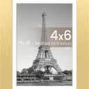 upsimples 4x6 Picture Frame, Display Pictures 3.5x5 with Mat or 4 x 6 Without, Wall Hanging Photo Frames, Gold, 2 pack