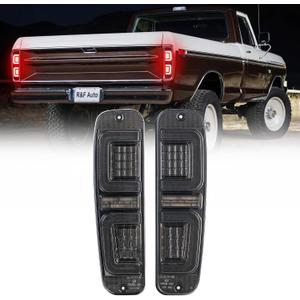 LED Tail Lights 1973-1979 F100/F150/F250/F350/Bronco Modern Style Red+White | For 73-79 F100-F350/78-79 Bronco/75-91 E150 E250 E350/75-83 E100 OEM Fit Taillights Upgraded Rear Tail Brake Light|U-V Coated